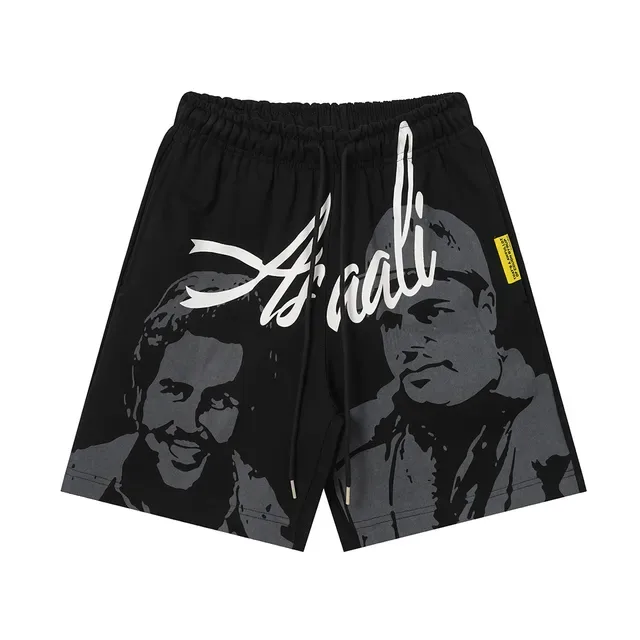 Graphic-Print Elastic-Waist Drawstring Shorts 4
