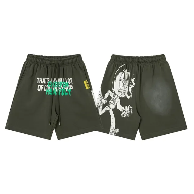 Graphic Print Elastic Waist Shorts 2
