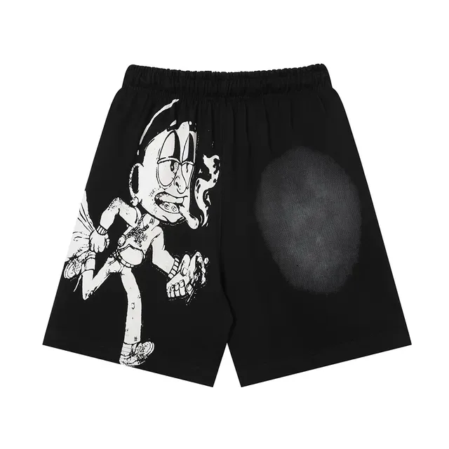 Graphic Print Elastic Waist Shorts 7