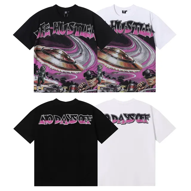 Graphic-Print Oversized Sci-Fi Illustration T-Shirt 6