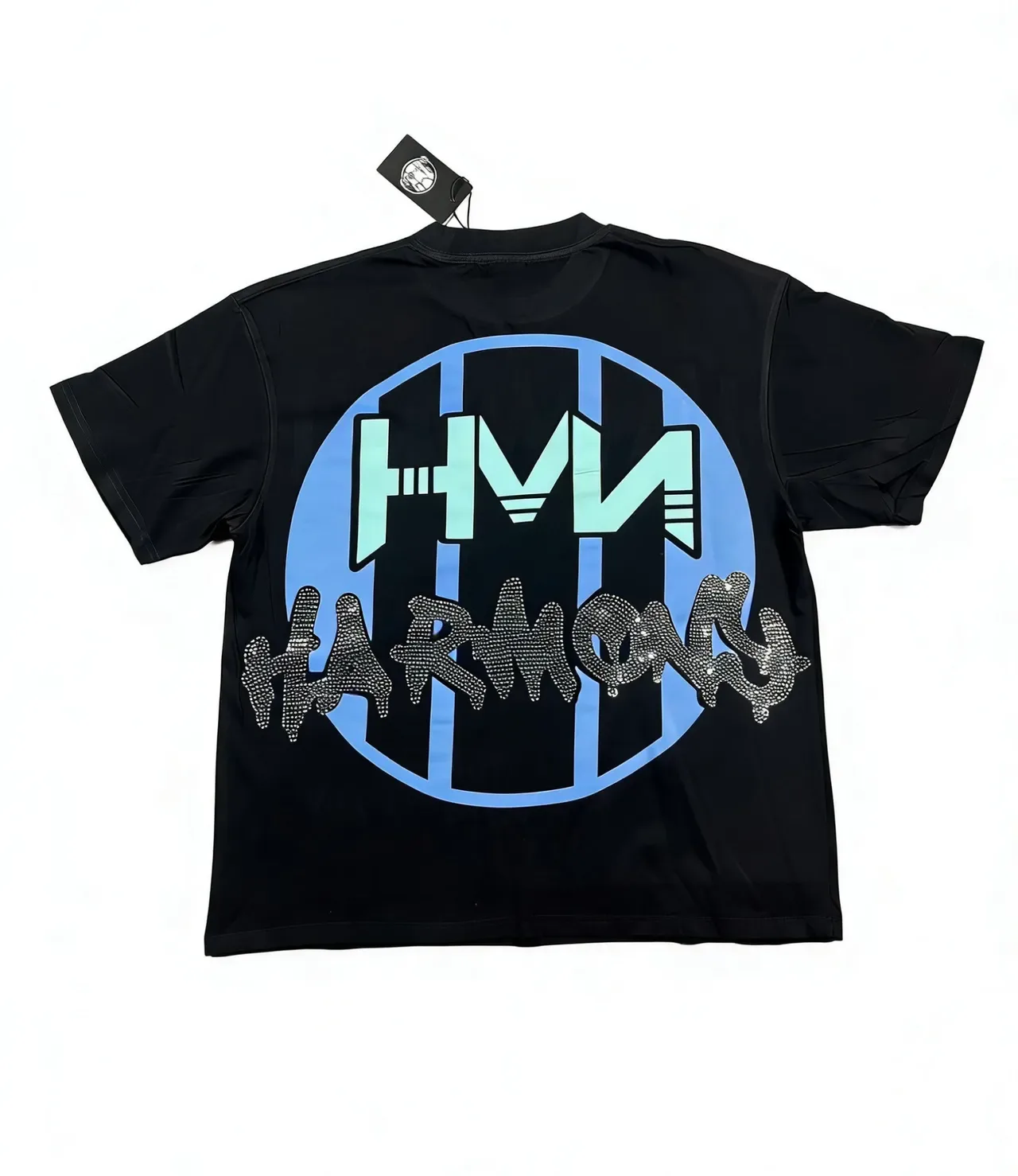 Graphic-Print Rhinestone-Accented Rock-Themed Oversized T-Shirt 6