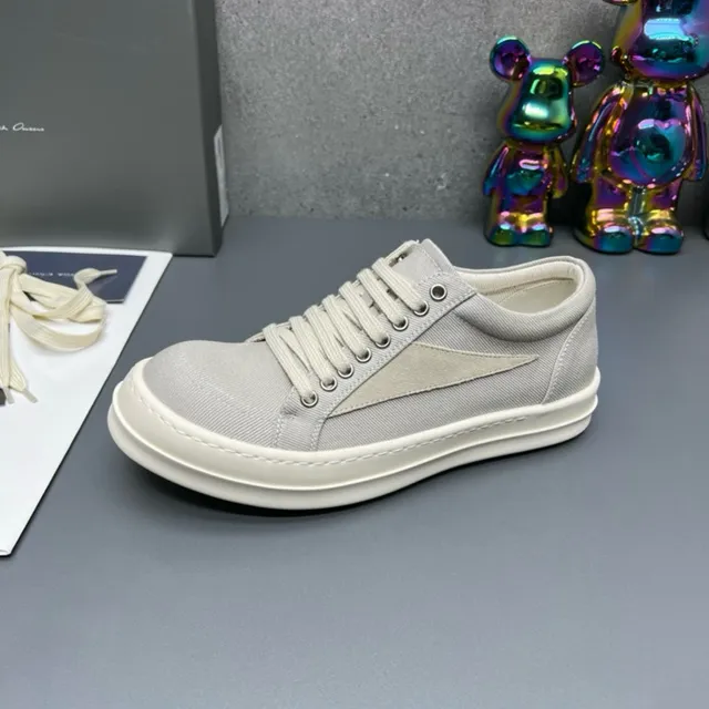 Gray Beige Low-Top Upper Canvas Shoes 3