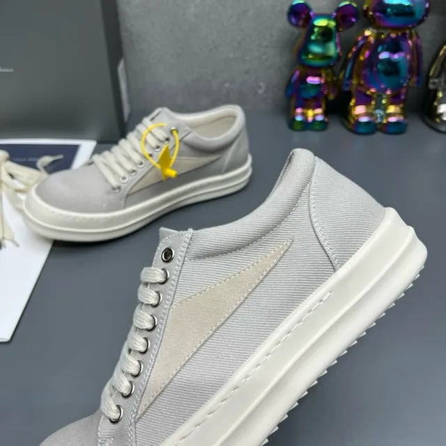 Gray Beige Low-Top Upper Canvas Shoes 7