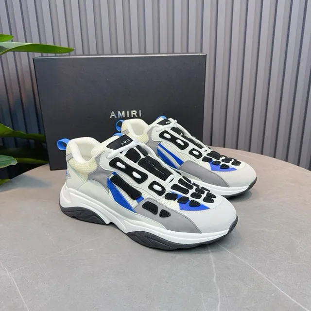 Gray Blue Oversized Silhouette Multi-Layered Cage Overlay Chunky Sneakers 3