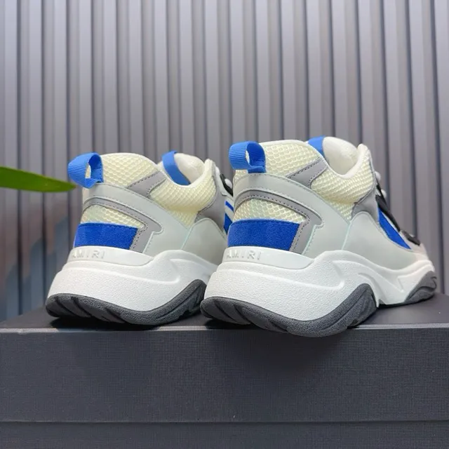 Gray Blue Oversized Silhouette Multi-Layered Cage Overlay Chunky Sneakers 4