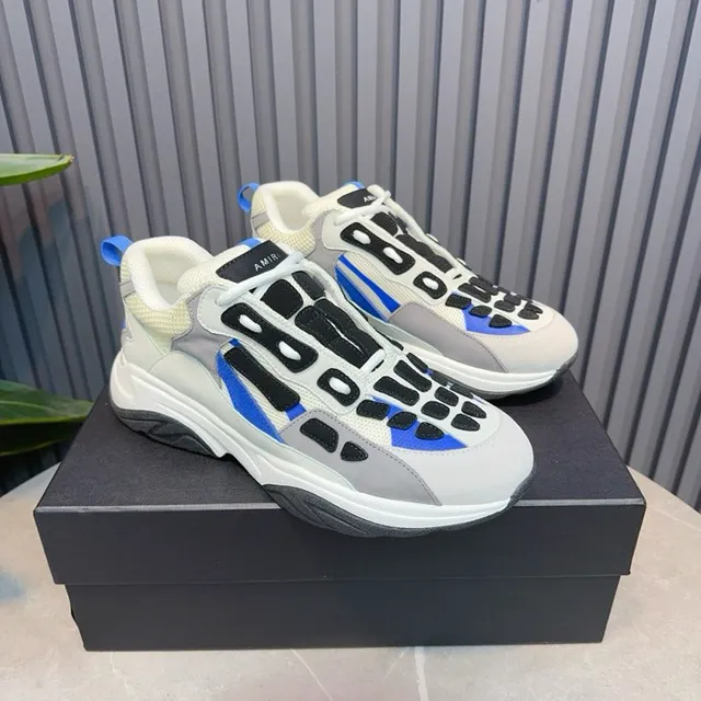 Gray Blue Oversized Silhouette Multi-Layered Cage Overlay Chunky Sneakers 5