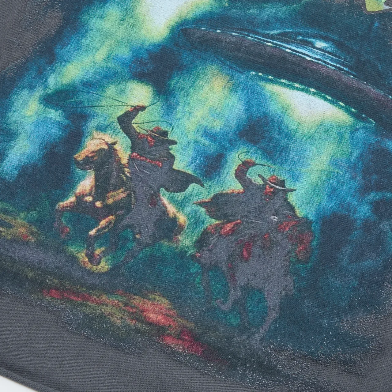 Gray Multicolor Graphic-Print Oversized Fit T-Shirt 6