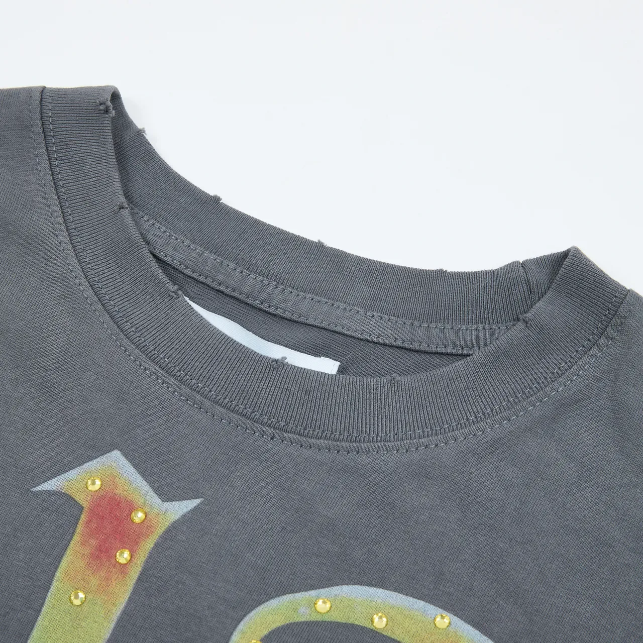 Gray Multicolor Graphic-Print Oversized Fit T-Shirt 10