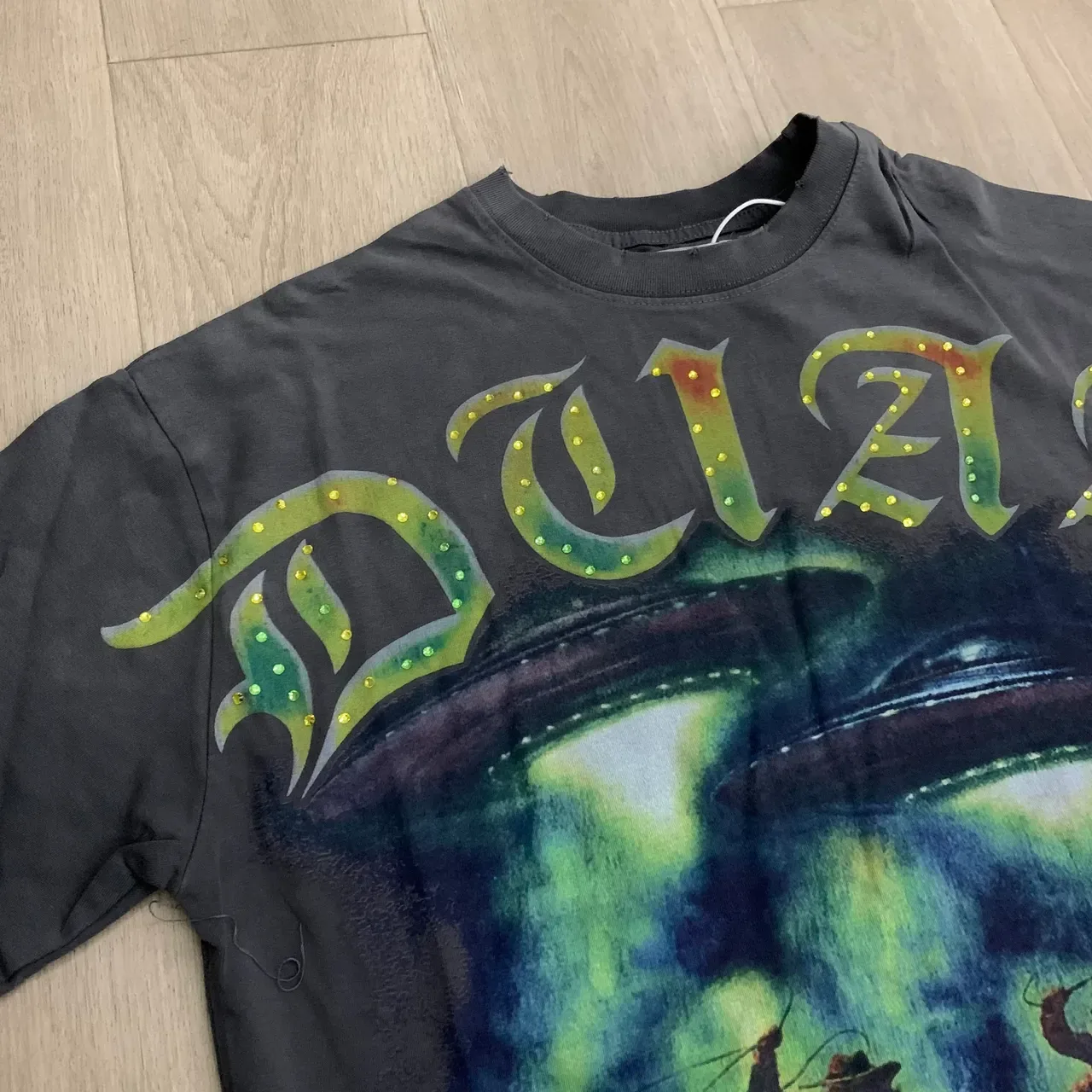 Gray Multicolor Graphic-Print Oversized Fit T-Shirt 12