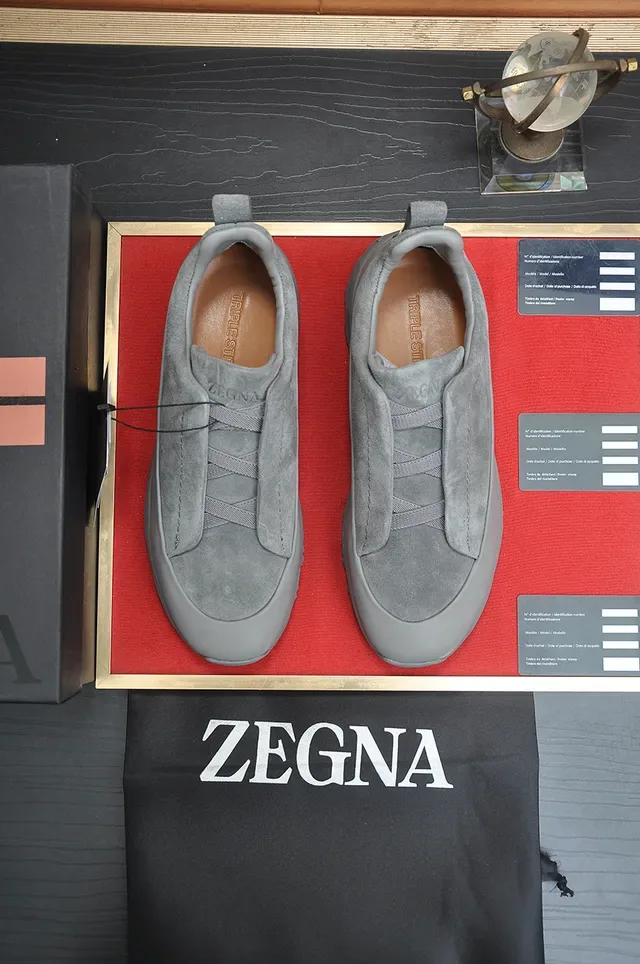 Gray Suede Laceless Zip-Front Lifestyle Sneaker 5