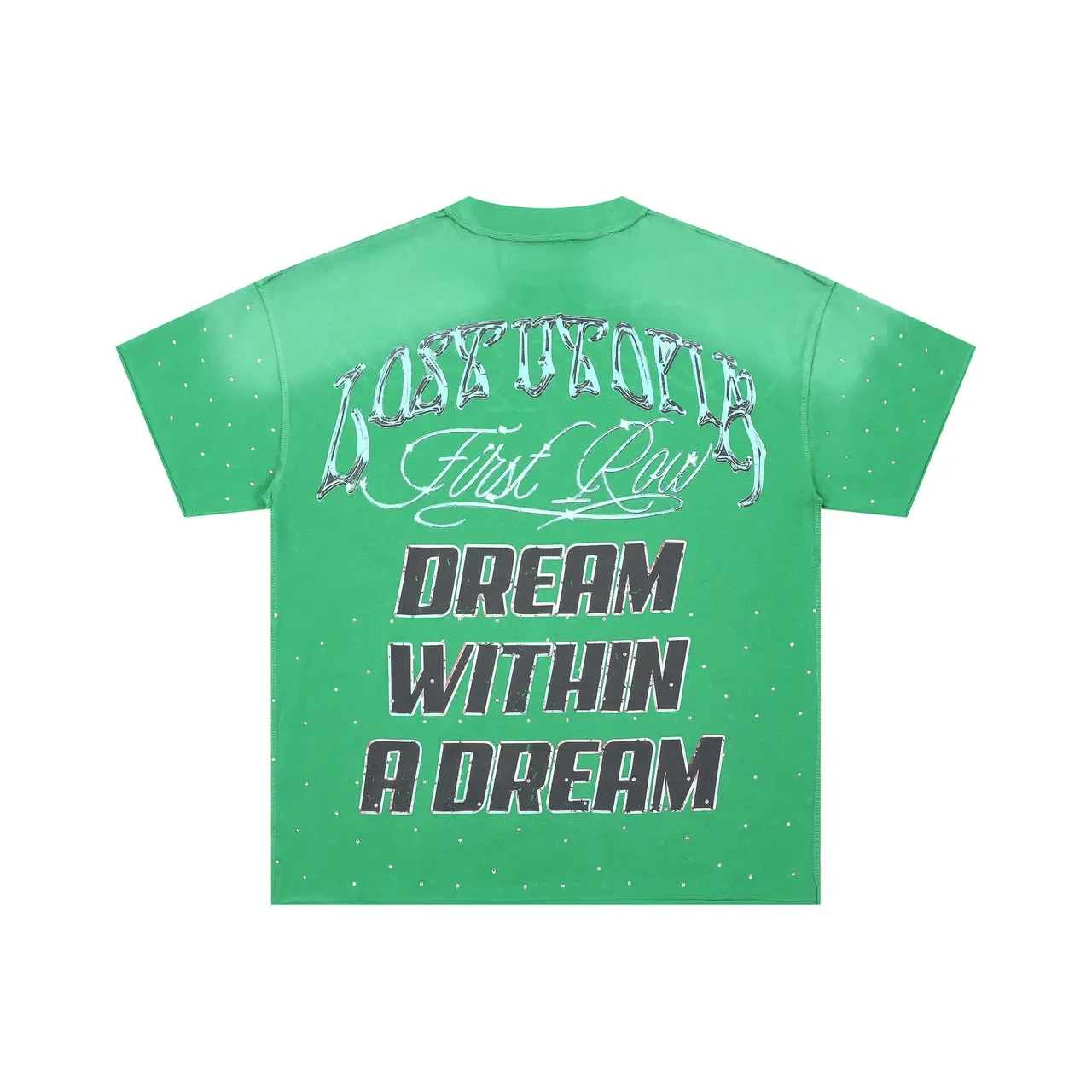 Green Graphic-Print Rhinestone-Embellished Space-Themed T-Shirt 3