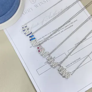 Harry Winston قلادة تعليقة حرفية مضبوطة بالأحجار الكريمة وماس بالطريقة البافيه