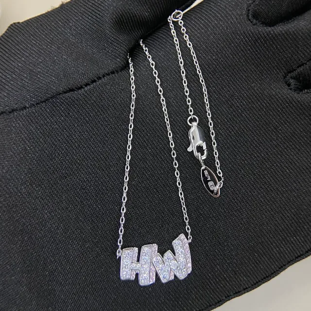 Harry Winston Gem-Set Letter Charm Pavé Diamond Necklace 2
