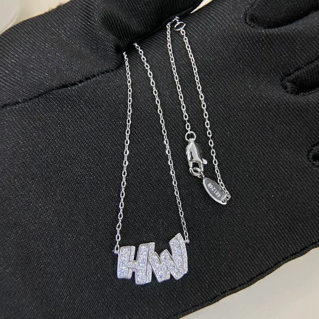 Harry Winston Gem-Set Letter Charm Pavé Diamond Necklace 3