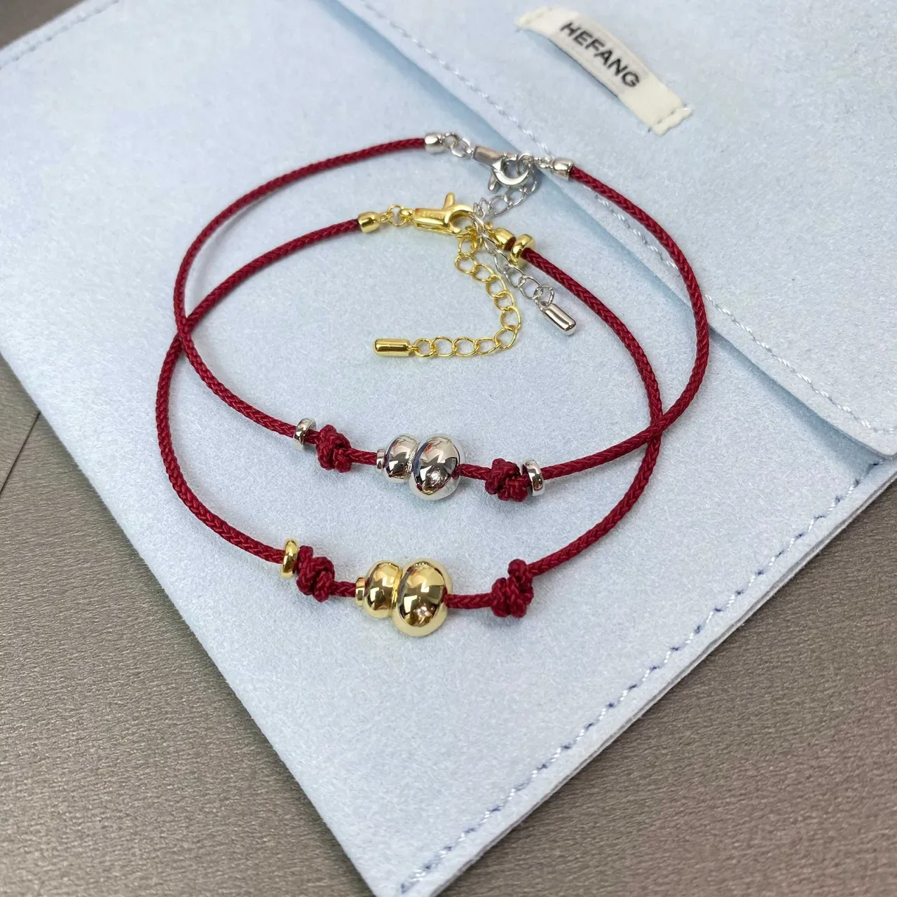 HEFANG Double Sphere Knot Braided Cord Bracelet 4