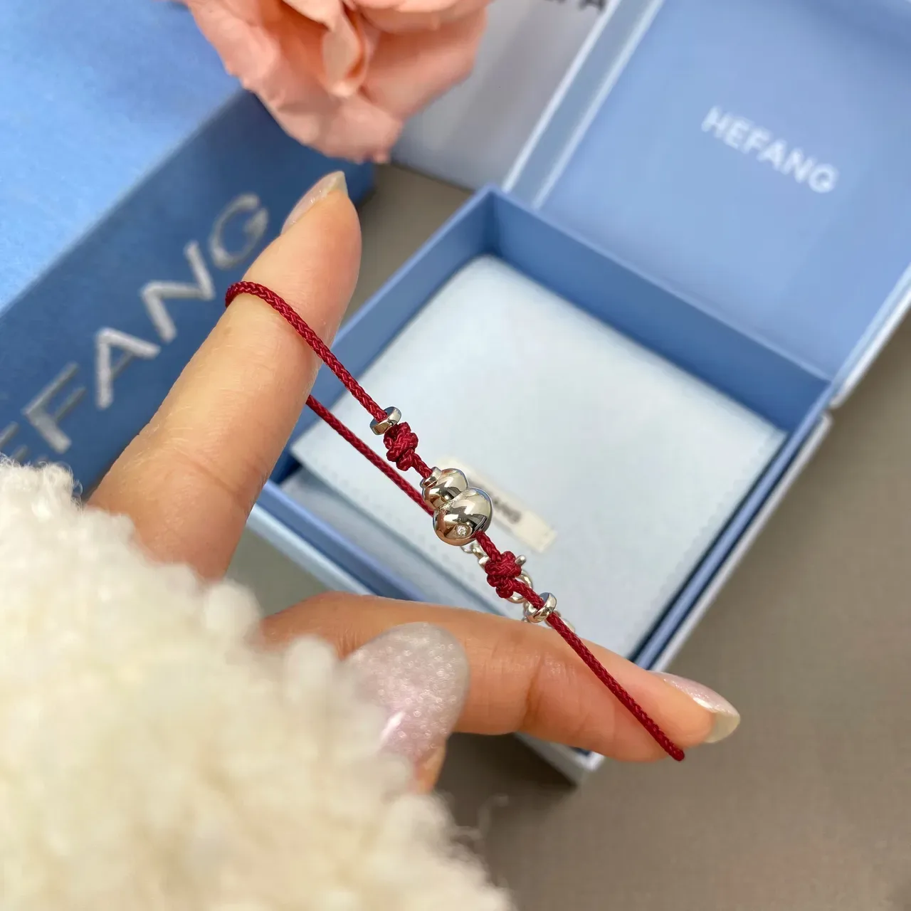 HEFANG Double Sphere Knot Braided Cord Bracelet 5