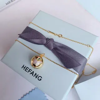 HEFANG 金色蝴蝶锁扣吊坠项链