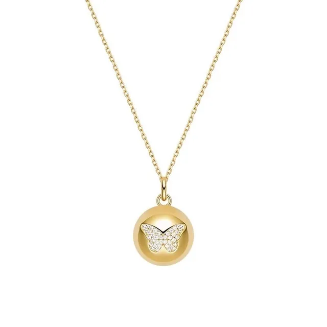 HEFANG Gold-Tone Butterfly Locket Pendant Necklace 2
