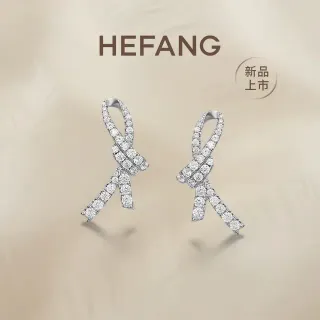 HEFANG Ribbon Knot Pavé Crystal Stud Earrings