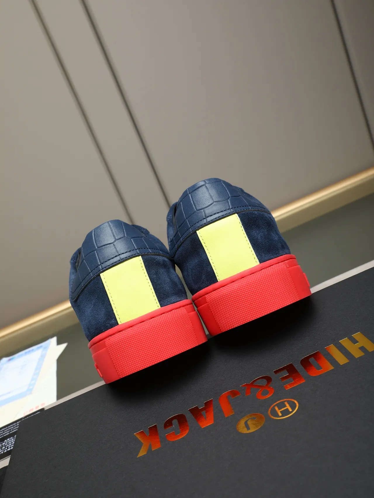 HIDE&JACK Navy Suede and Red Sole Lifestyle Sneaker 3