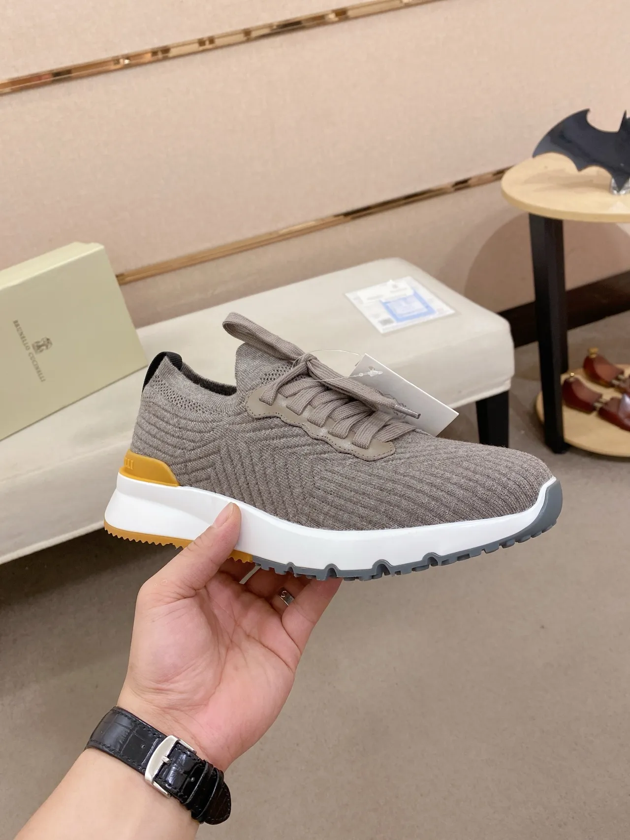 Knit Upper Chunky Sole Lifestyle Sneaker 4