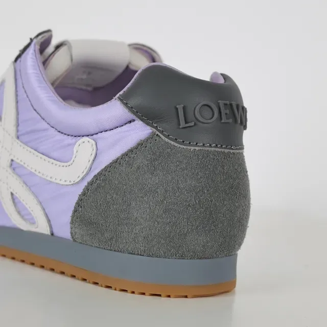 Lavender and Gray Mixed-Material Low-Top Lifestyle Sneakers 4
