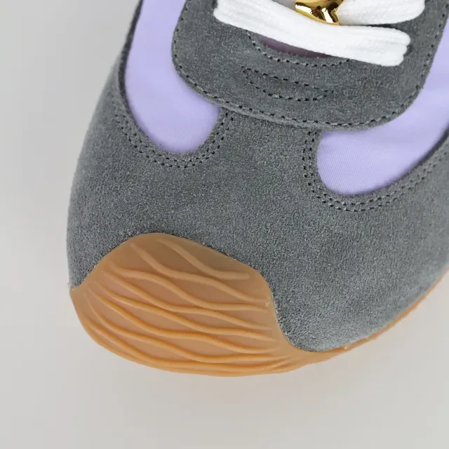 Lavender and Gray Mixed-Material Low-Top Lifestyle Sneakers 5