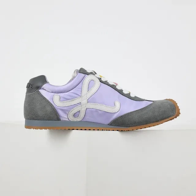 Lavender and Gray Mixed-Material Low-Top Lifestyle Sneakers 7
