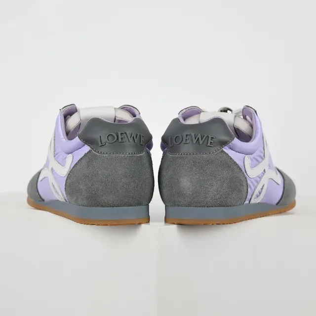 Lavender and Gray Mixed-Material Low-Top Lifestyle Sneakers 8