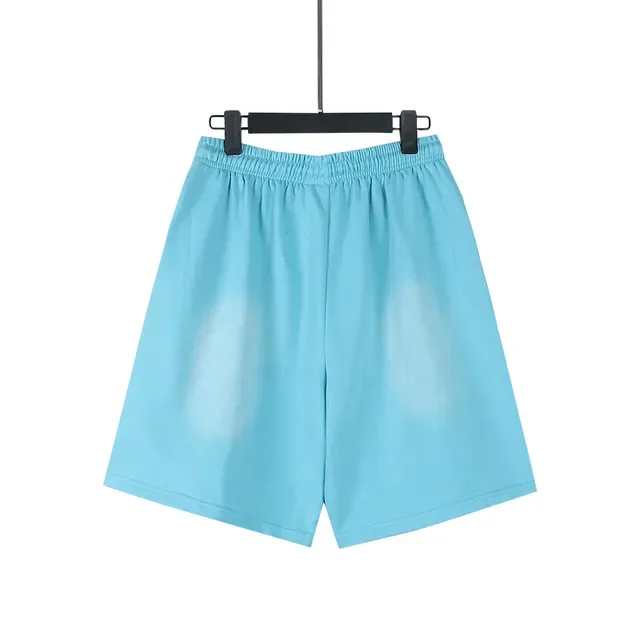 Light Blue Tribal Flame Graphic Shorts 6
