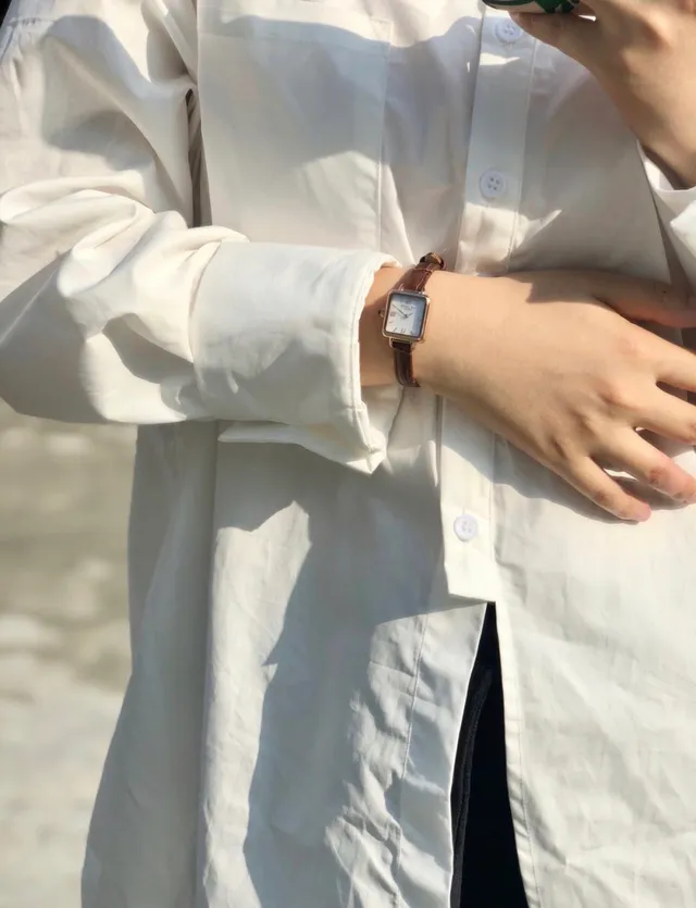 Lola Rose Mini Square Rose Gold Tone Brown Leather Quartz montre 9