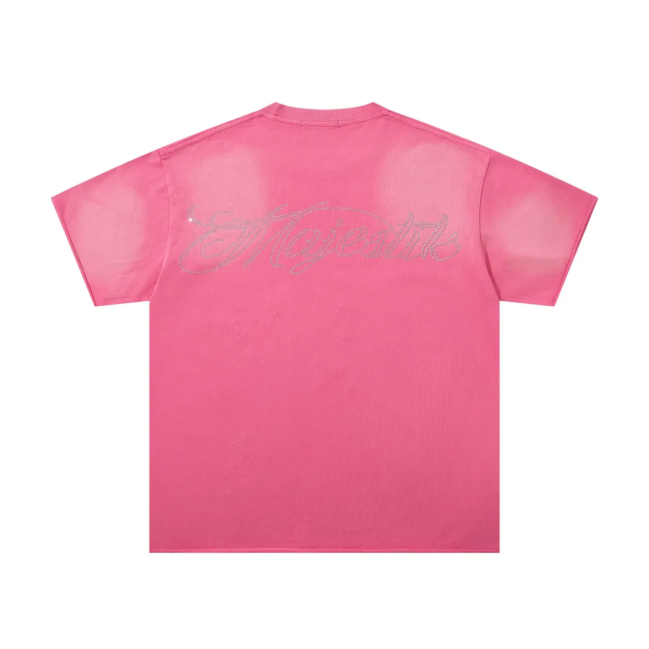 MAJESTIK Graphic Print Rhinestone Embellished Pink Oversized T-Shirt 3
