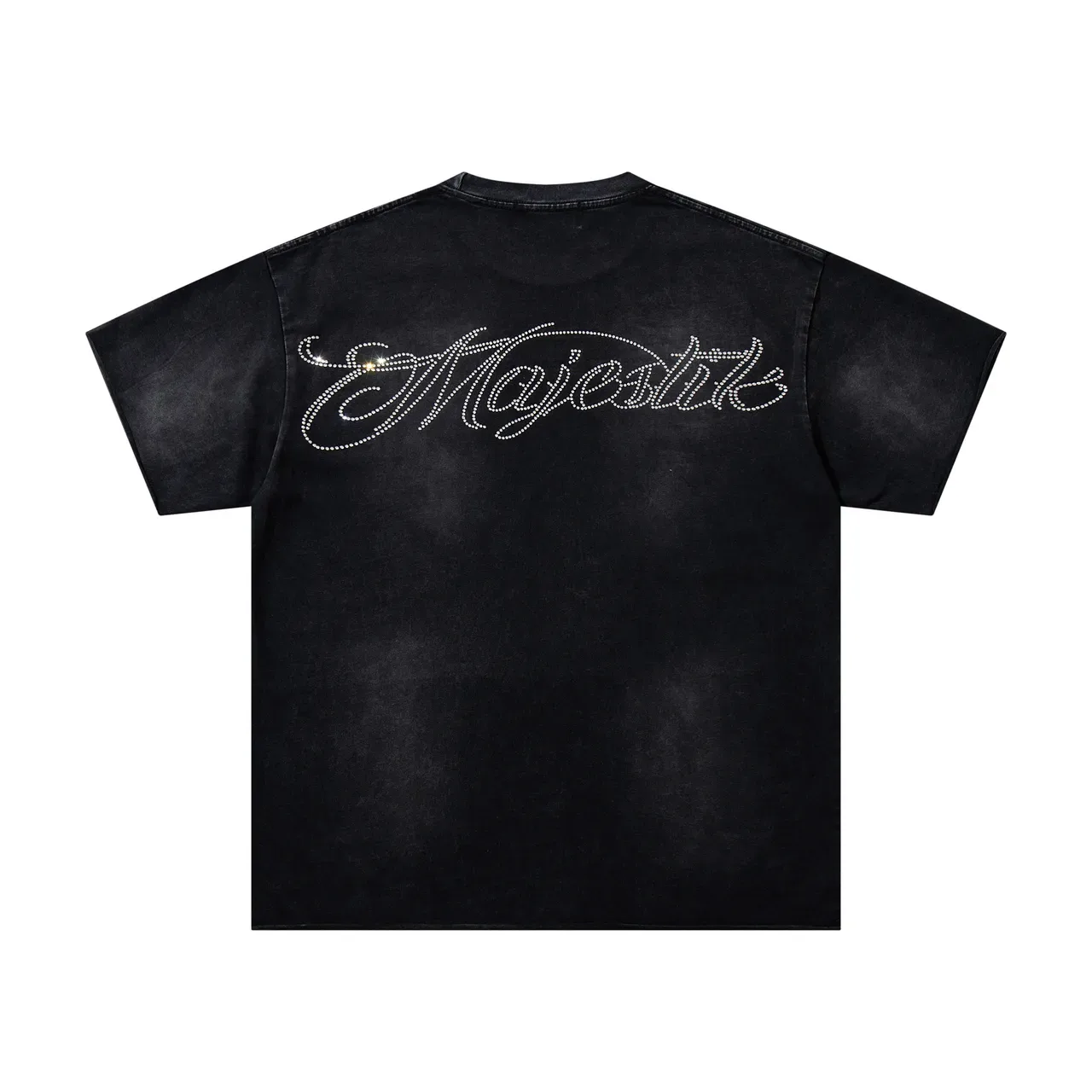 MAJESTIK Graphic Print Rhinestone Logo Oversized T-Shirt 3