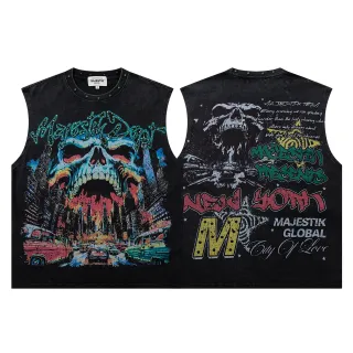 MAJESTIK Graphic-Print Sleeveless Vest Top