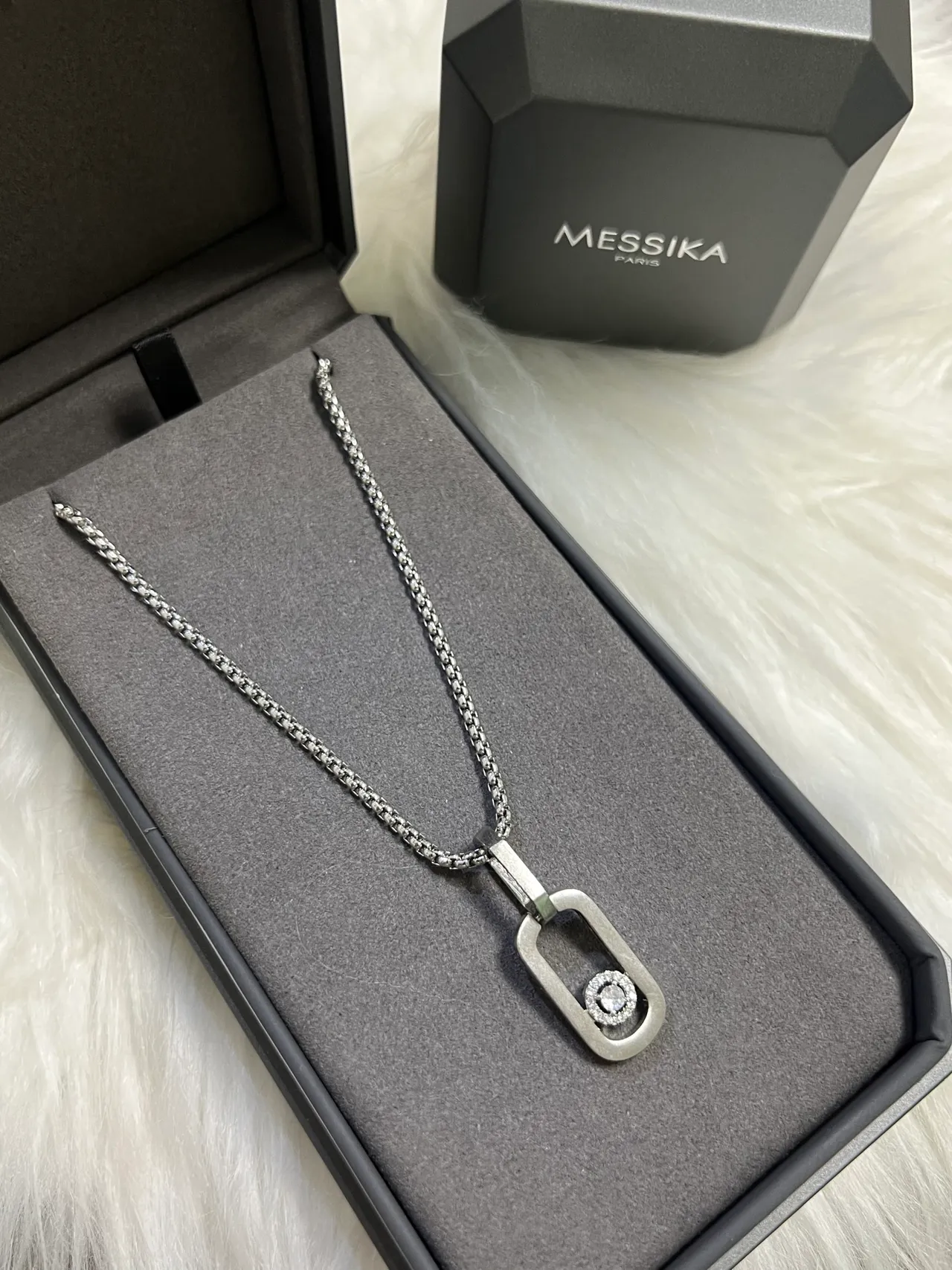 Messika Move Classic Silver Diamond Pendant Necklace 2