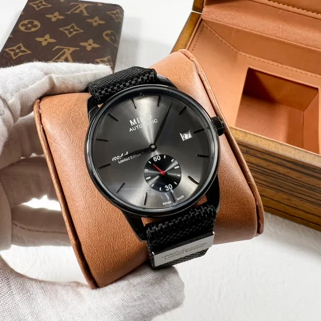 MIDO 100th Anniversary Limited Edition Gray Dial Black Fabric Strap Mechanical Watch 5