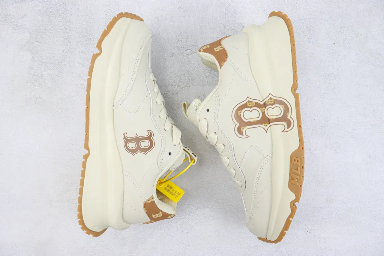 MLB Beige Brown Retro-Modern Layered Midsole Lifestyle Sneakers 2