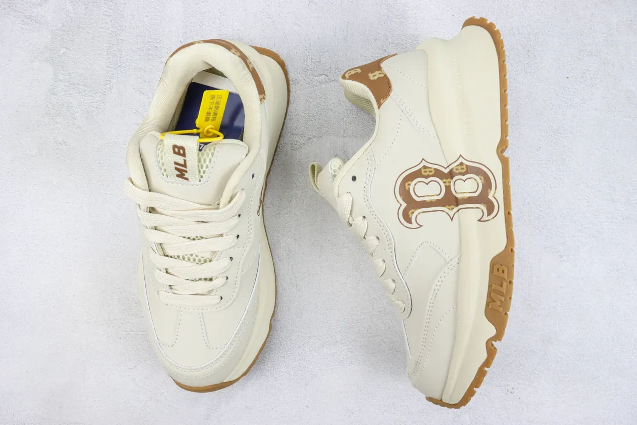 MLB Beige Brown Retro-Modern Layered Midsole Lifestyle Sneakers 3