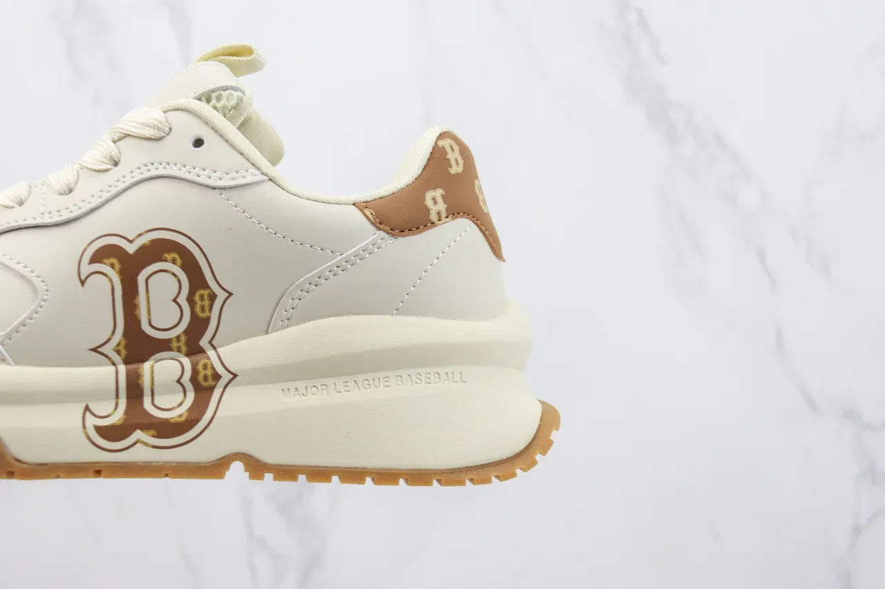 MLB Beige Brown Retro-Modern Layered Midsole Lifestyle Sneakers 7