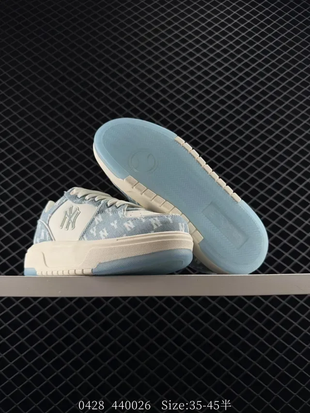 MLB Chunky Liner Basic Light Blue Denim-Print Lifestyle Sneakers 4