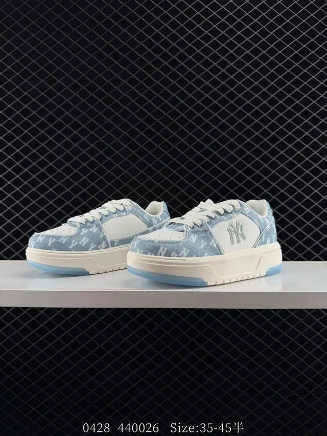 MLB Chunky Liner Basic Light Blue Denim-Print Lifestyle Sneakers 5