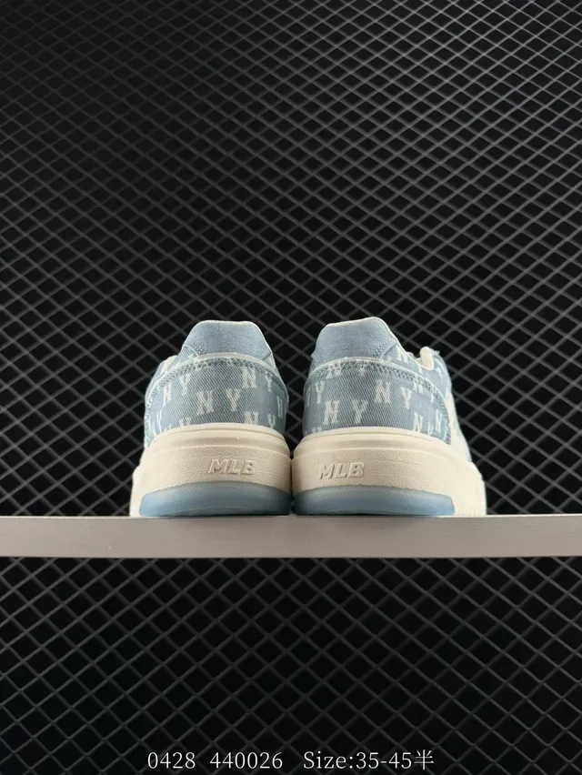 MLB Chunky Liner Basic Light Blue Denim-Print Lifestyle Sneakers 6