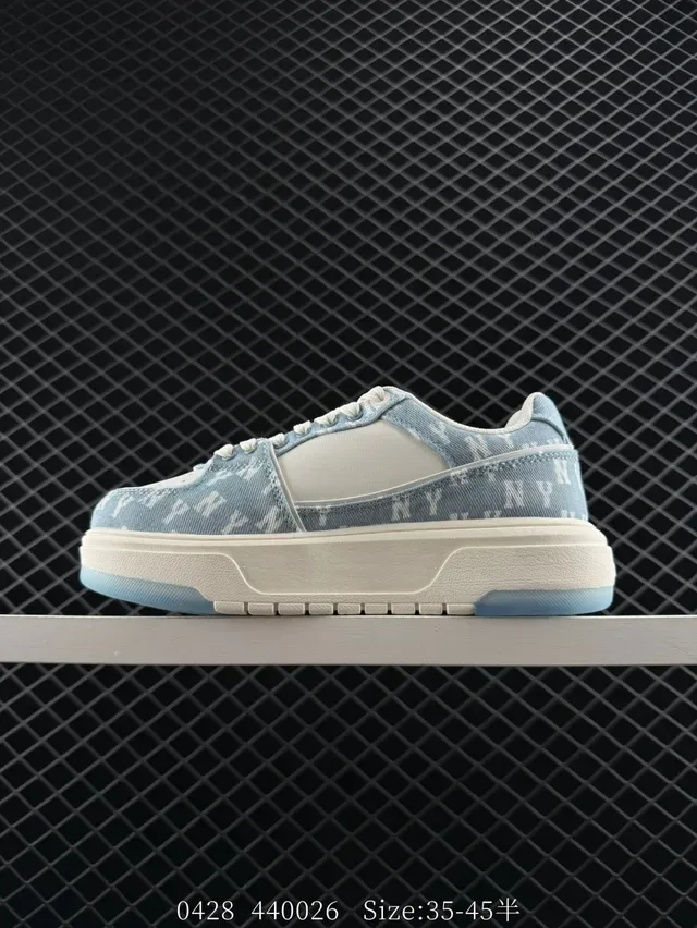 MLB Chunky Liner Basic Light Blue Denim-Print Lifestyle Sneakers 8