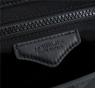Montblanc Summit Black Red Woven Textured Leather Flap-Over Closure Messenger Bag 3