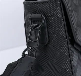 Montblanc Summit Black Red Woven Textured Leather Flap-Over Closure Messenger Bag 7
