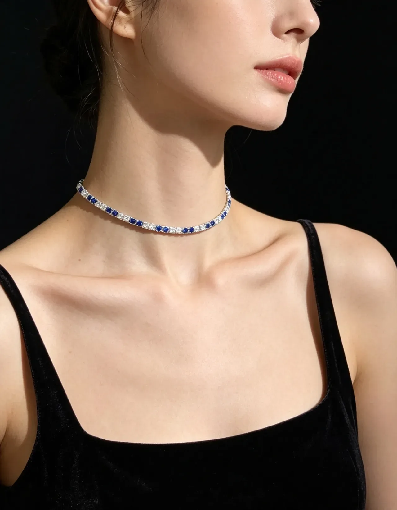 Multicolor Multi-Gem Channel-Set Linear Tennis-Style Necklace 8