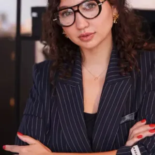 Navy and White Pinstripe Tailored Blazer
