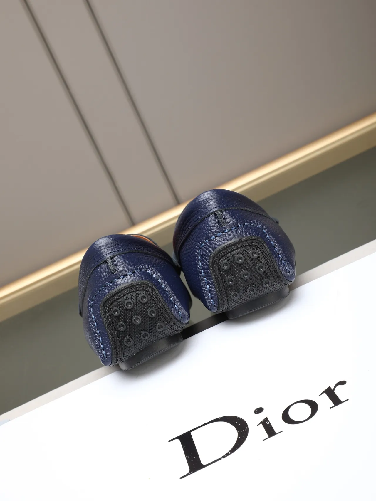 Navy Pebbled Leather Horsebit Loafer 4