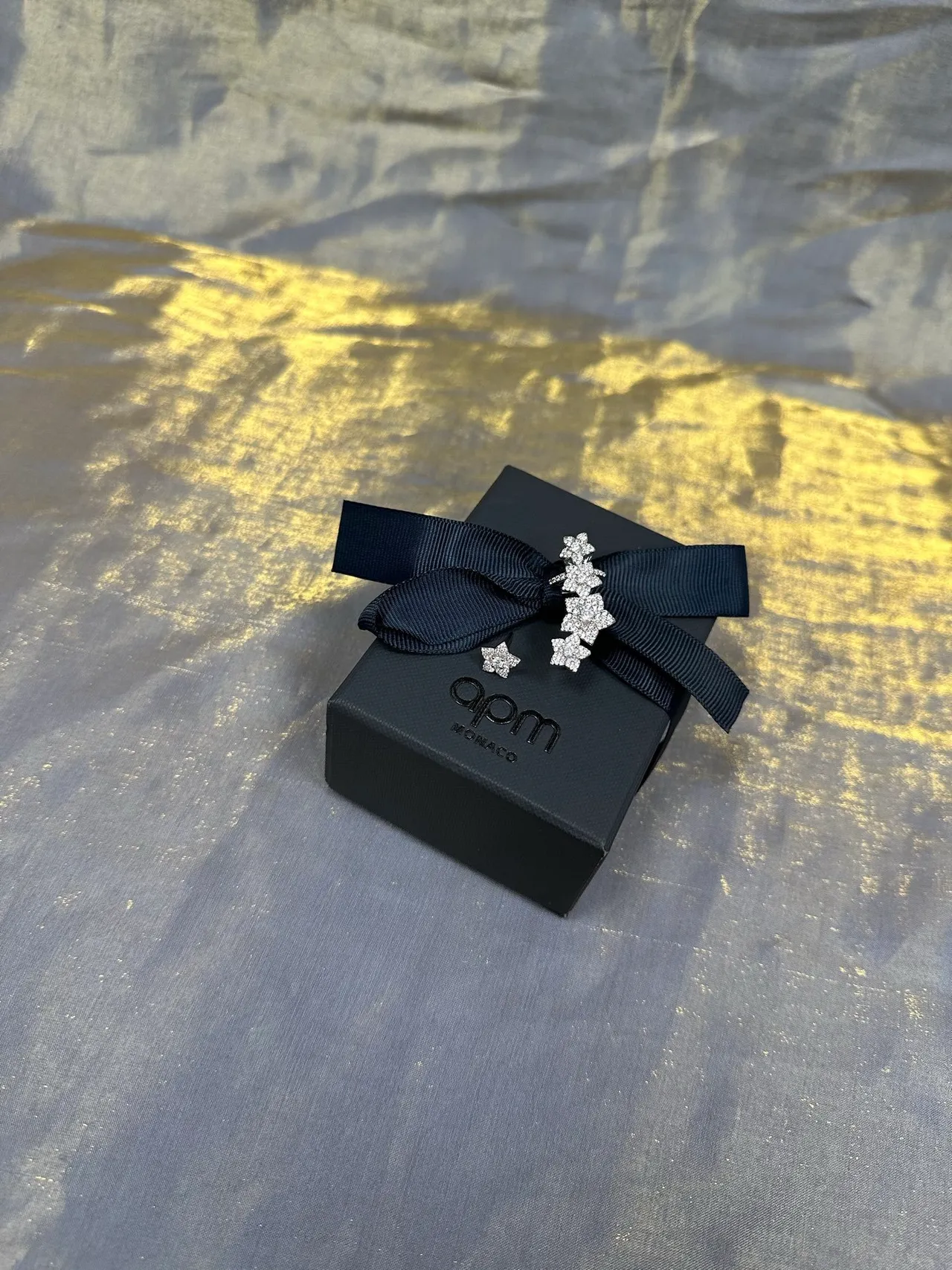Navy Silver Star-Shaped Pavé Crystal Earrings 7