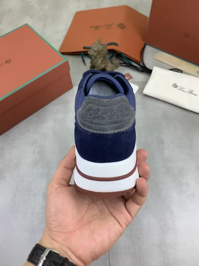 Navy White Layered Blue Upper Midsole Sneakers 4